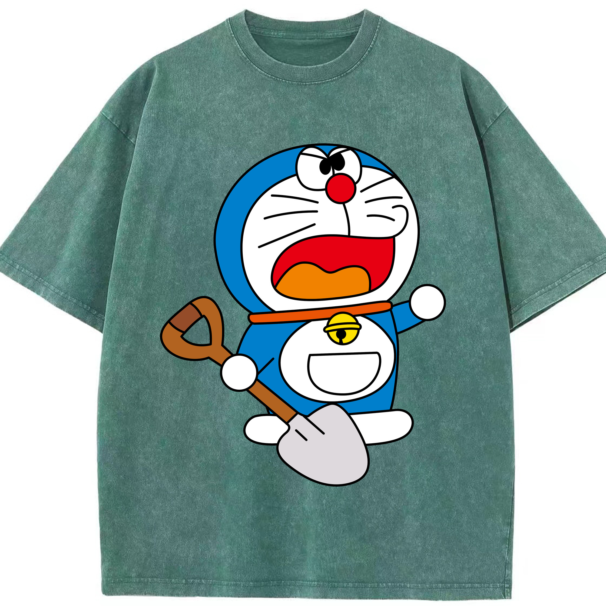 （画像用） ドラえもん Doraemon 綿100% ヴィンテージ風 半袖Tシャツ（フロントプリント）